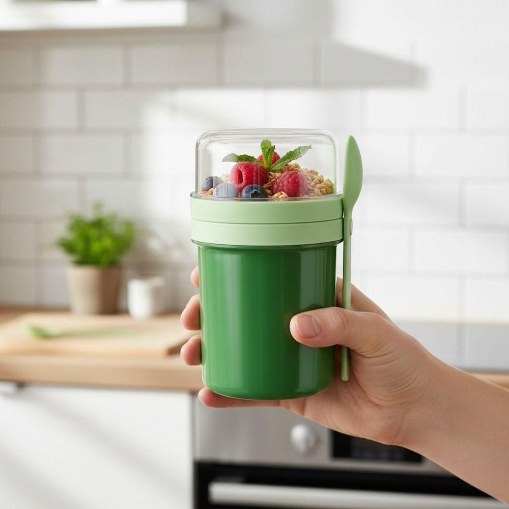 With Spoon Breakfast Cup Dressing Holder Yogurt Container Portable Oatmeal Cup School