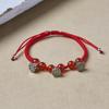 King Kong Knot Lotus Pod Bracelet: Versatile Red Hand Rope Gift for Women