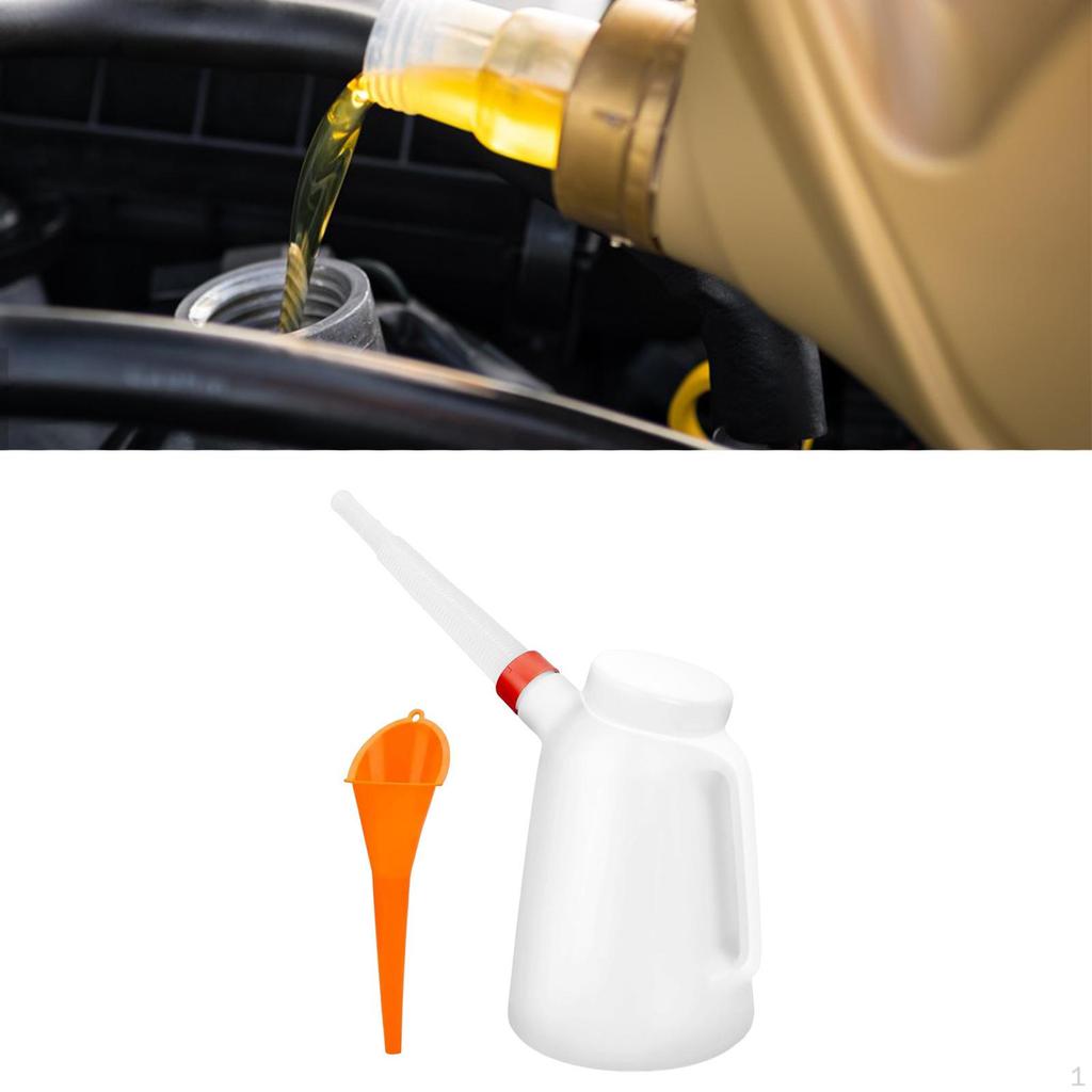 Öl Messbecher Behälter mit Ausgießer Flexibler Auslauf Auslaufsicher Durchscheinender Öler Spender für