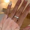 Retro Vintage Hand-Brushed Diamond Inlay Starburst Double Ring - Stackable Eight-Pointed Star Design