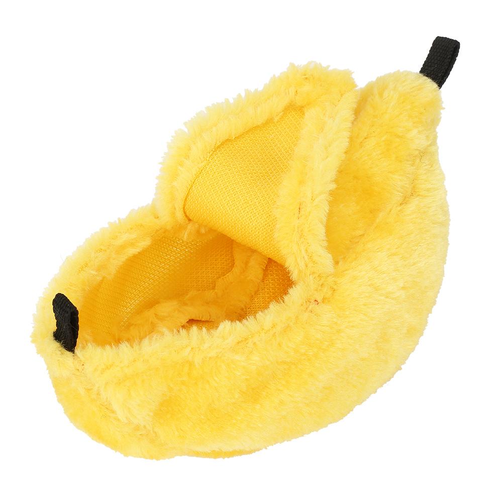 Small Warm Plush Banana shaped Pet   House for Hamster Hammock Bed(Yellow)
