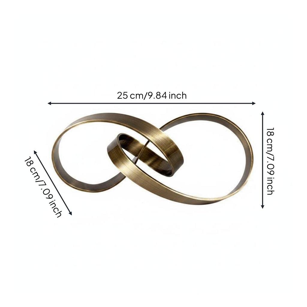 Brass Knot Sculpture Modern Design Abstract Ribbon Statue Polished Finish