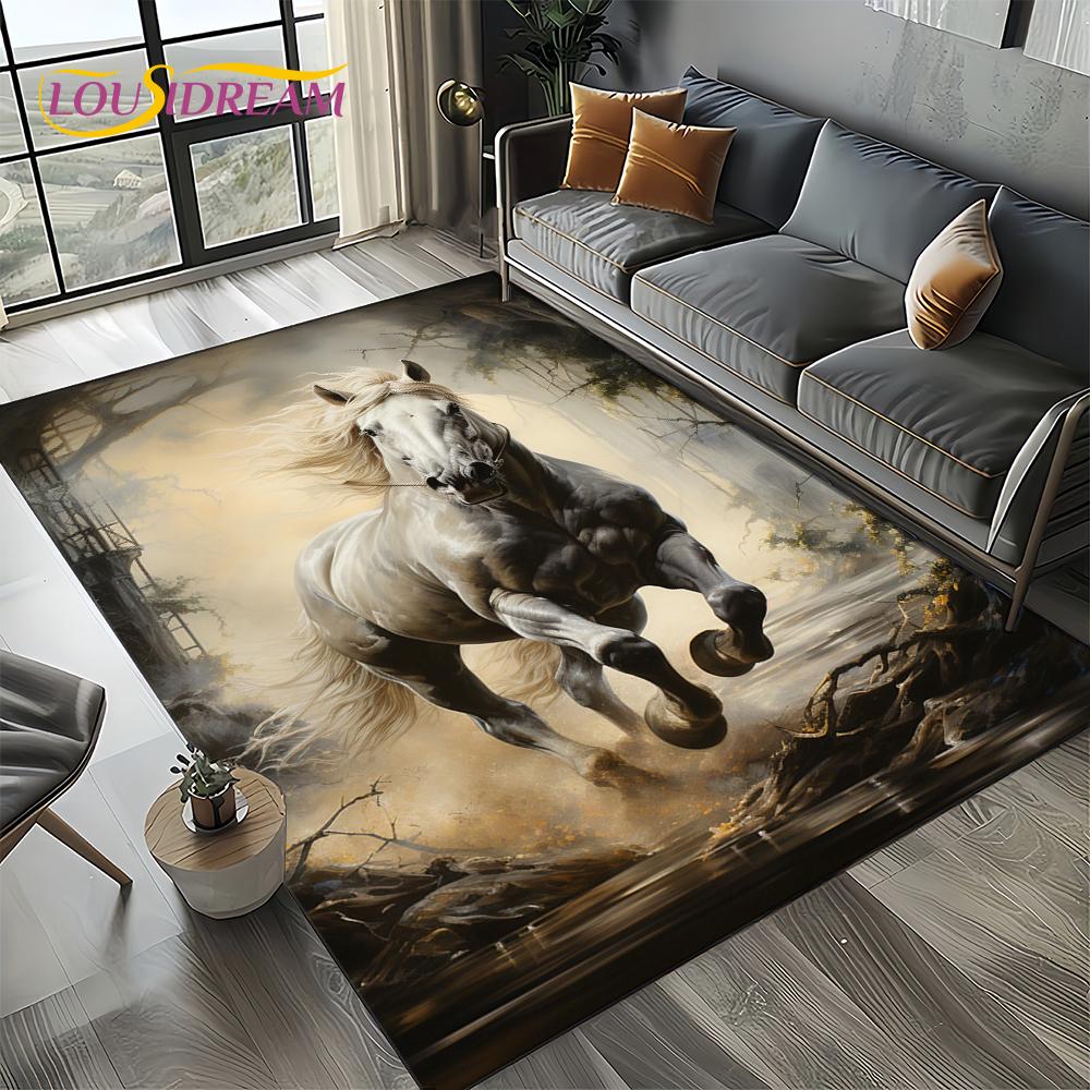 Horse Animal Carpet Rug for Living Room Bedroom Home Sofa Decoration,Kid Rug Floor Mat