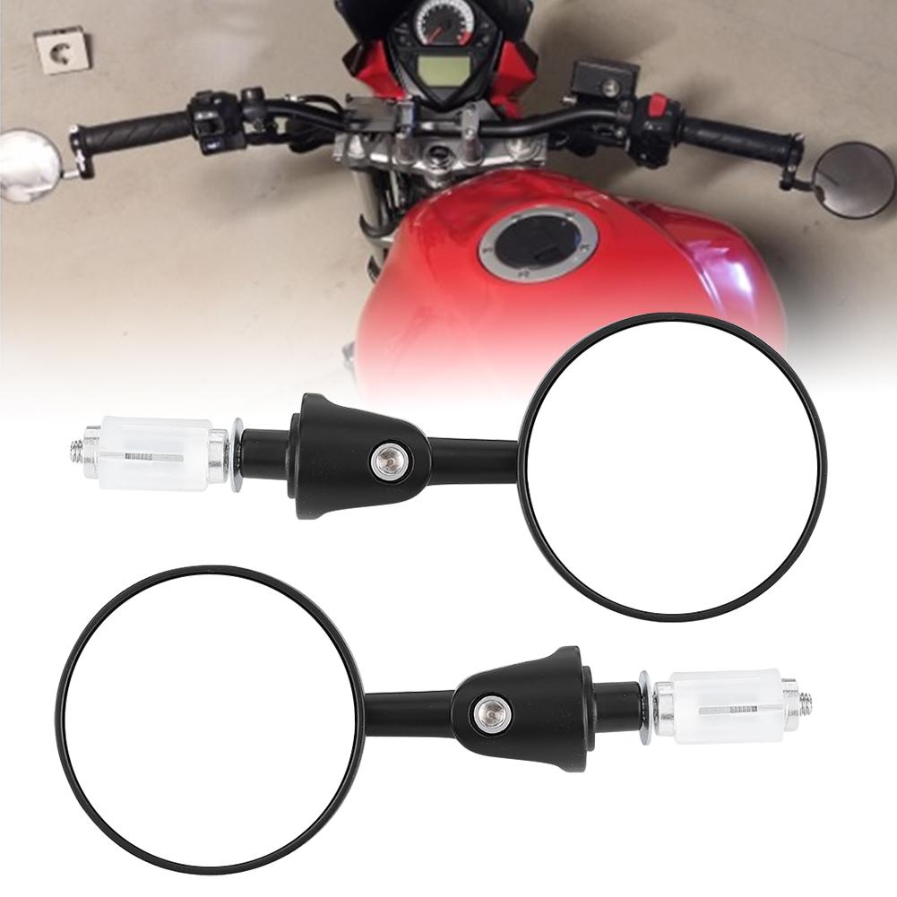 Pair Handlebar End Rearview Mirrors Foldable Arm Wide View Angle Universal for Motorcycle Dirt Bike
