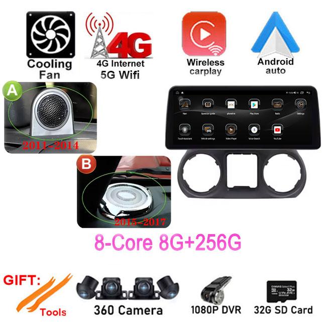 4G+Wifi For Jeep Wrangler 3 JK Android 14 Auto Car Radio Carplay Multimedia GPS Stereo Video Player