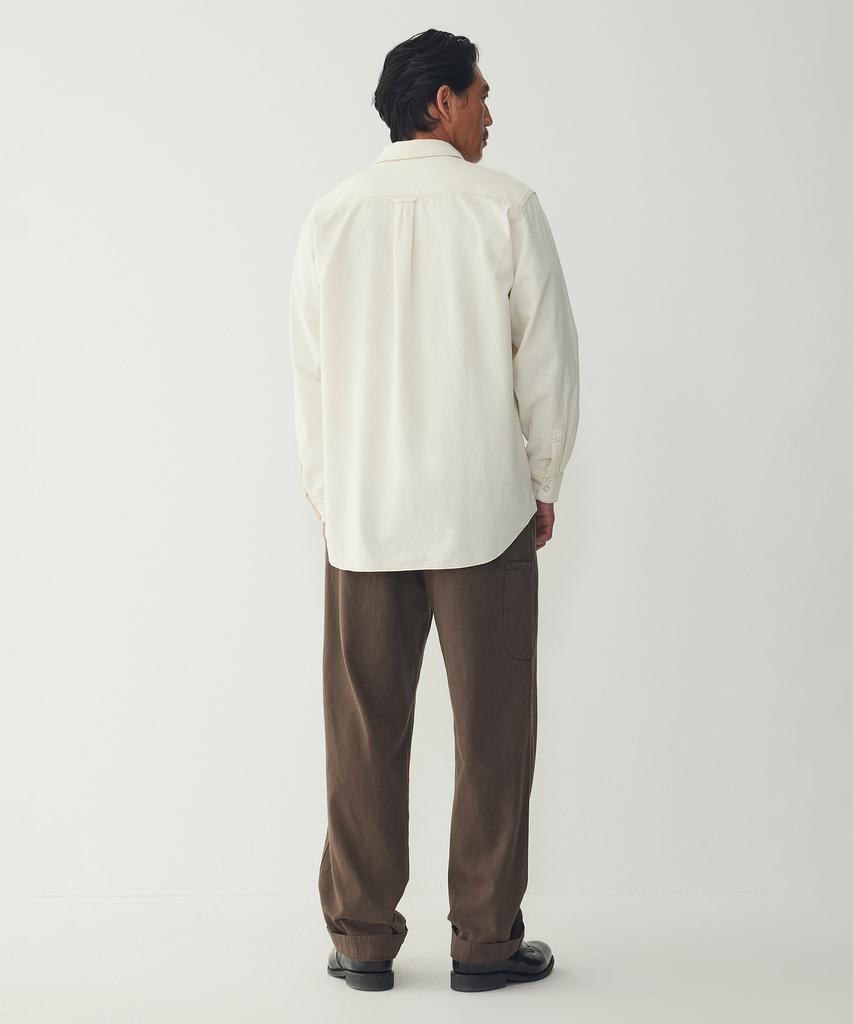 MAN ON THE BOON Chambray Work Shirt_Ecru 4716103015