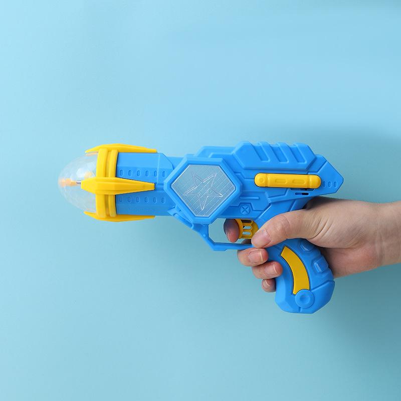 Electric Toy Gun with Rainbow Projection Lighting & Music Hand Gun Toys for Kids Light Up Pistol Toy Boys Girls Gifts синий