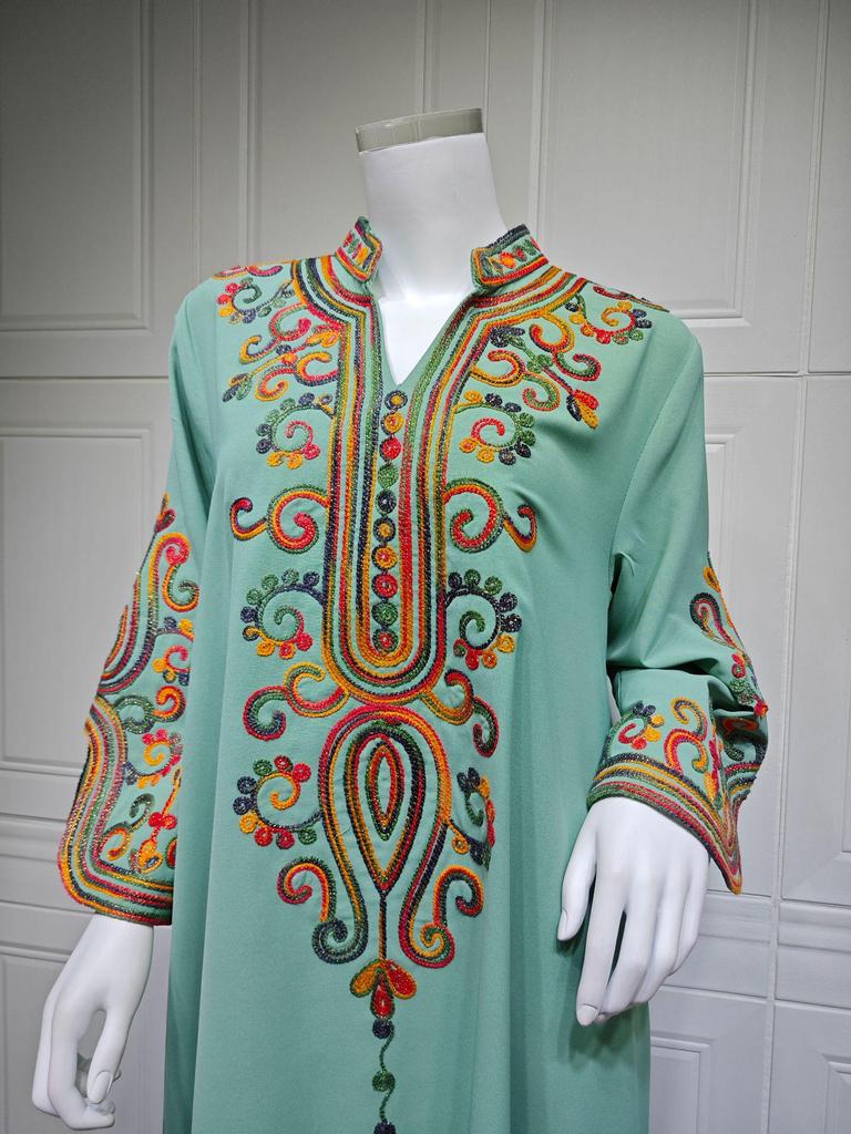 AB417 Autumn/Winter 2024 Women's Embroidered Muslim Robe for Middle East Market