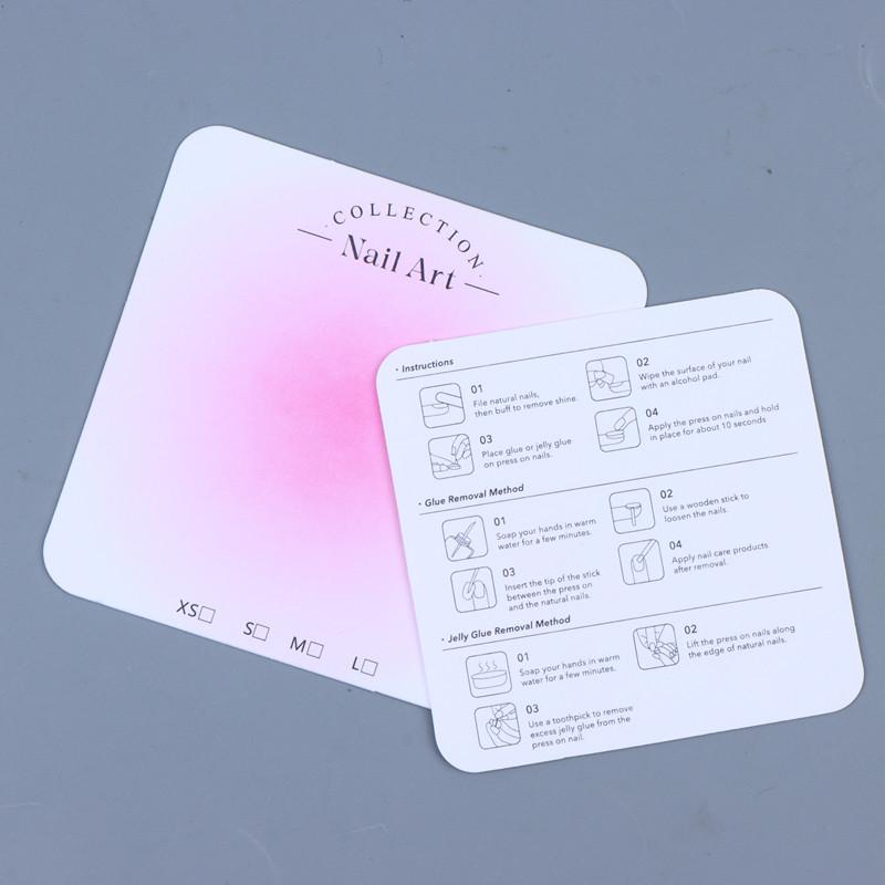 50 stk. 6,5X6,5 cm Neglekunst Displaykort Press-On Negle Pakkekort Pap Manicure Kunstig Negl Display Dekoration Pakkekort