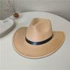 Daily Wear Cowboy Hat Wool-Poly Jazz Cap New Gentleman Hat  Autumn Winter