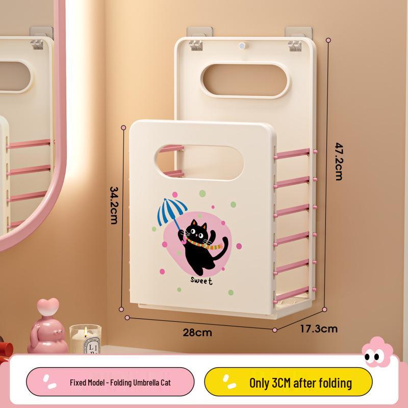 

Wall-Mounted Foldable Laundry Hamper - High Appearance Storage Basket for Dirty Clothes in Bathroom.