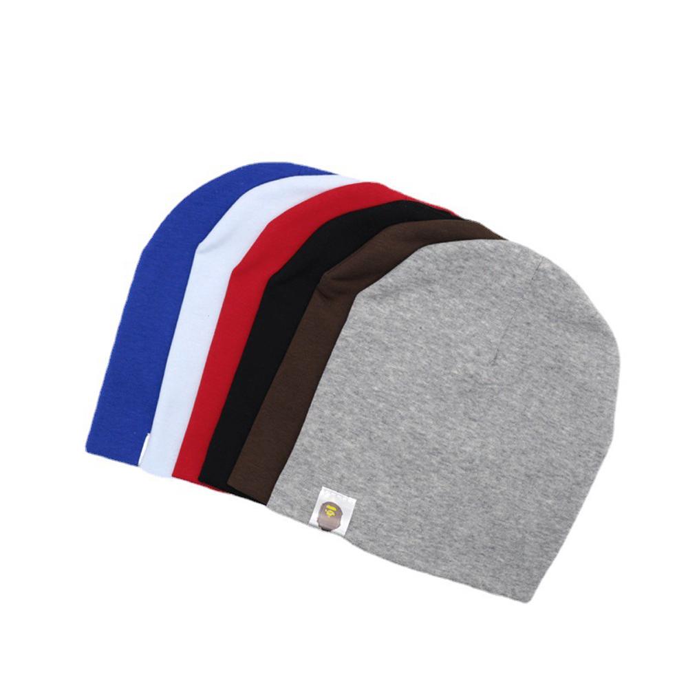 Nowa czapka bawełniana hip-hopowa dla niemowląt na wiosnę i jesień, czapka dla malucha dla chłopców i dziewczynek, zimowa ciepła czapka dziecięca w jednolitym kolorze