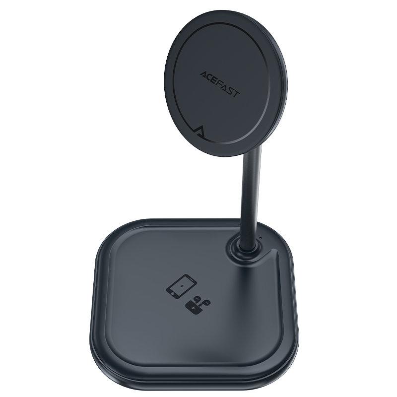 2in1 15W Qi Wireless Charger and Stand for iPhone and Apple AirPods E6 Black