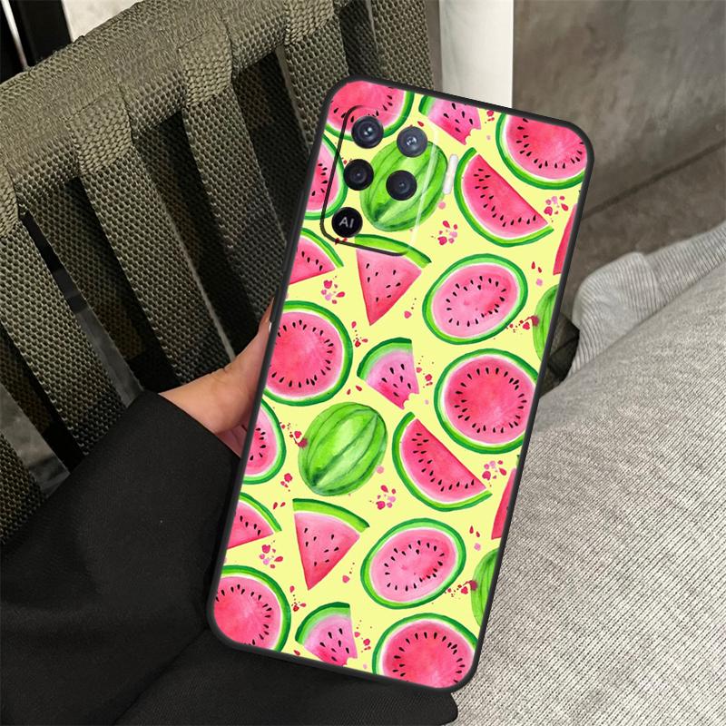 Cute Summer Fruit Watermelon Case For Oppo A80 A60 A40 A94 A54 A98 A78 A18 A38 A58 A16 A76 A96 A17 A77 A74 A57S A15 Cover