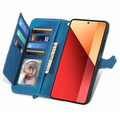 Pro Xiaomi Redmi Note 13 Pro 4G/Poco M6 Pro 4G Peněženkové pouzdro na zip s popruhem Květinový potisk PU kůže Kryt na telefon