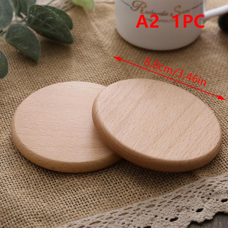 8,8 cm redondo quadrado de madeira copo tapete porta-copos chá café caneca bebidas suporte para decoração de mesa faça você mesmo durável cozinha casa porta-copos