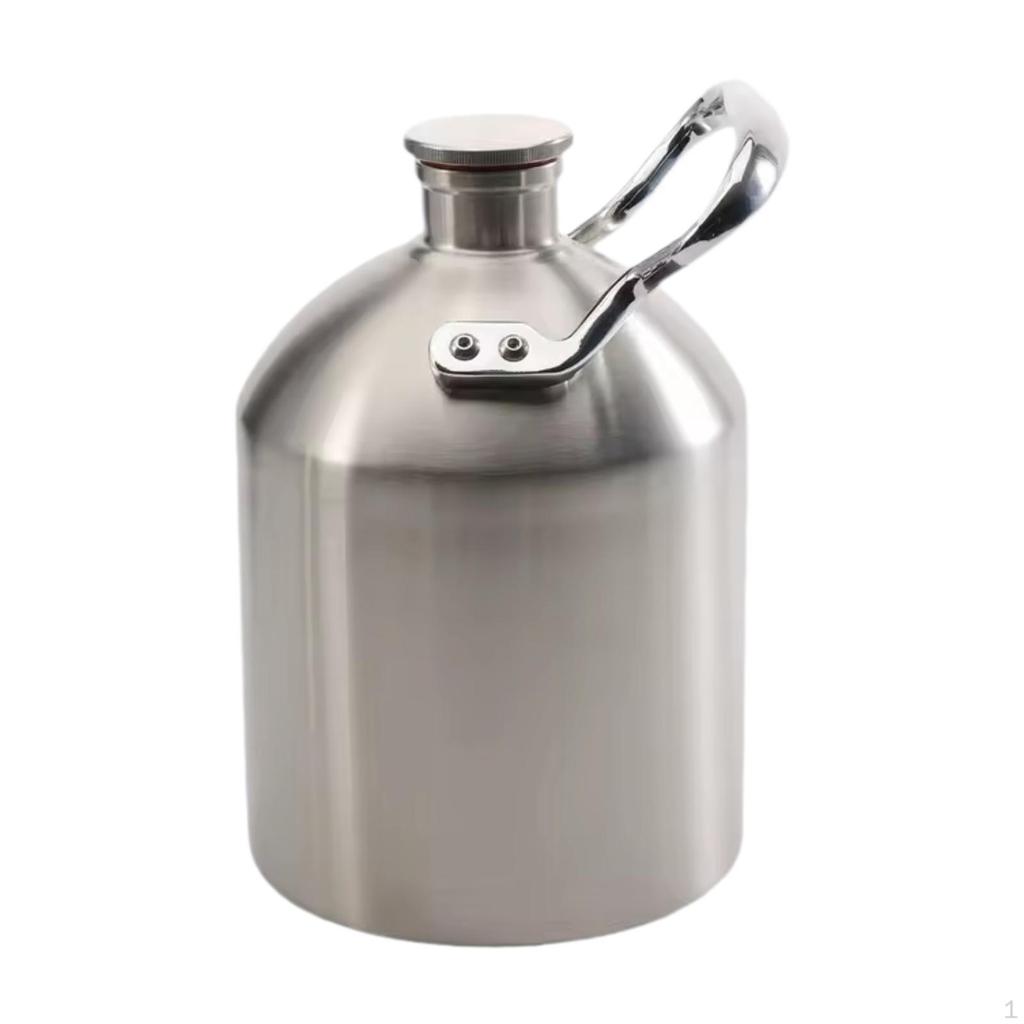 304 Stainless Steel Beer Growler Keg Home Brew Accessories Keep Fresh with Handle,