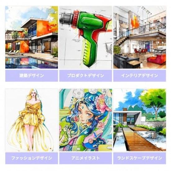AnyMark Illustration Markers 80 Colors Alcohol Dual Tip Professional Art Supplies Set Adult Coloring Manga Sketching