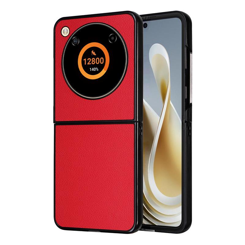 

Чехол для телефона ZTE Nubia Flip PC+кожаный противоударный защитный чехол от падения for ZTE nubia Flip красный