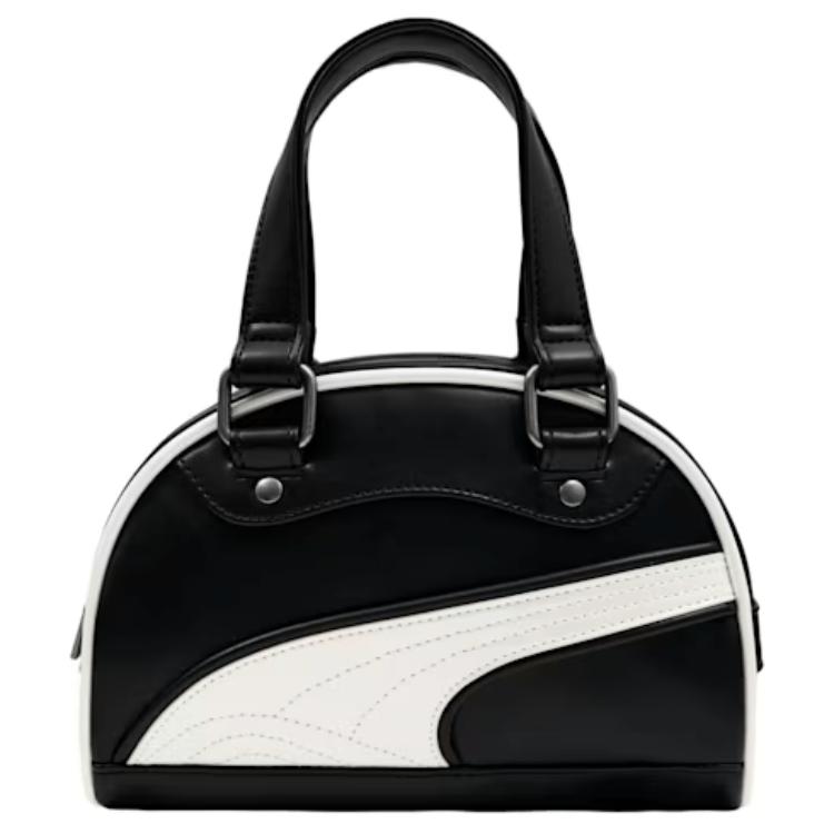 

Puma Dear Cat Stripe Zipper Mini Shoulder Crossbody Bag Women bags Black 940933-01 Black,Mini