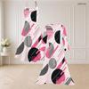 Women Plus Size Two Piece Set Geometric Leaf Printed Strappy V Neck Flared Dress And Long Sleeve Open Front Cardigan
