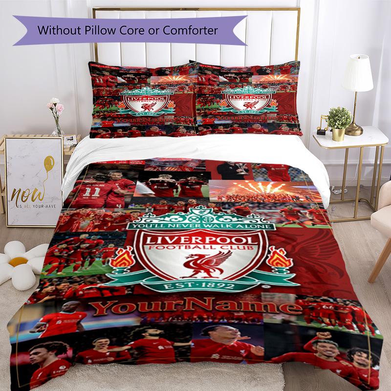 Liverpool İsminizi Kişiselleştirin Nevresim Takımı Nefes Alabilen Yorgan Kılıfı Yastık Kılıfları ile Ev Dekorasyonu Doğum Günü Hediyesi