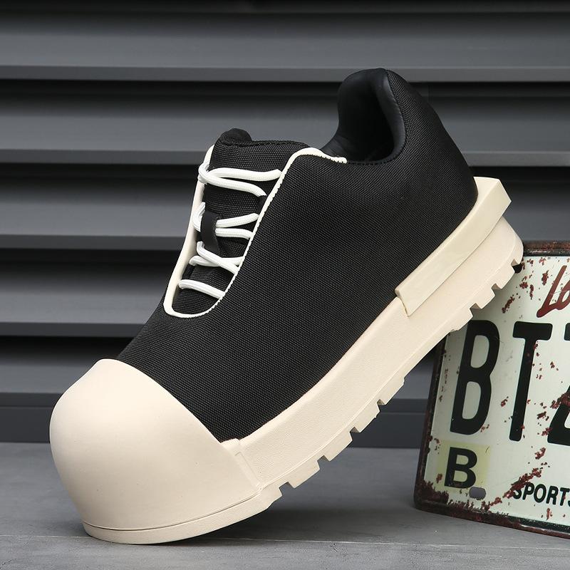 New Mickey Big Head Shoes Female Couple Ugly Cute Bread Shoes Thick-soled Low-top Casual Board Shoes Solid Color Heightening Shoes