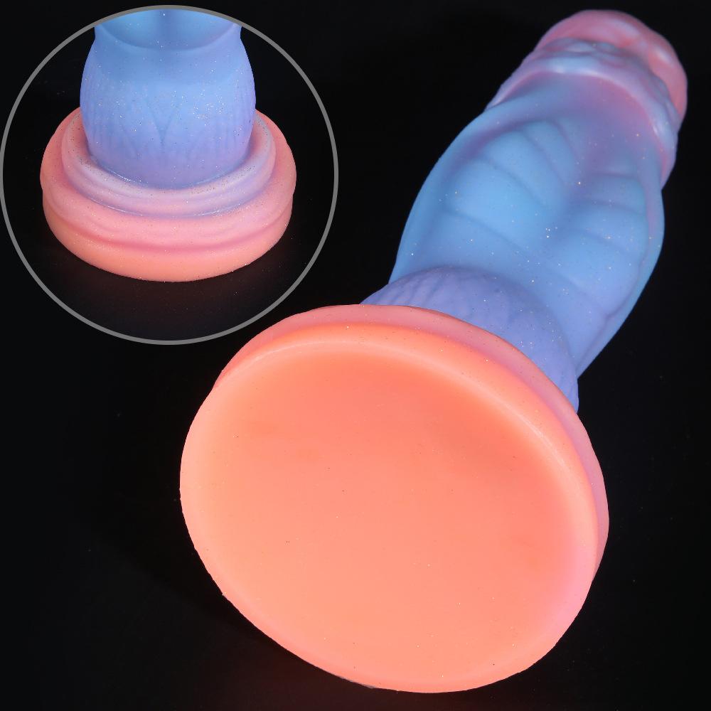 Extra Large Silicone Penis Shaped Mixed Color Luminous Simulation Penis  Male And Female Masturbation Device Adult Sex Toy