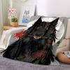 1pc Wolf Flowers Blanket, Lightweight Flannel Throw Blanket For Sofa, Bed, Travel, Camping, Living Room, Office, Couch, Chair, And Bed