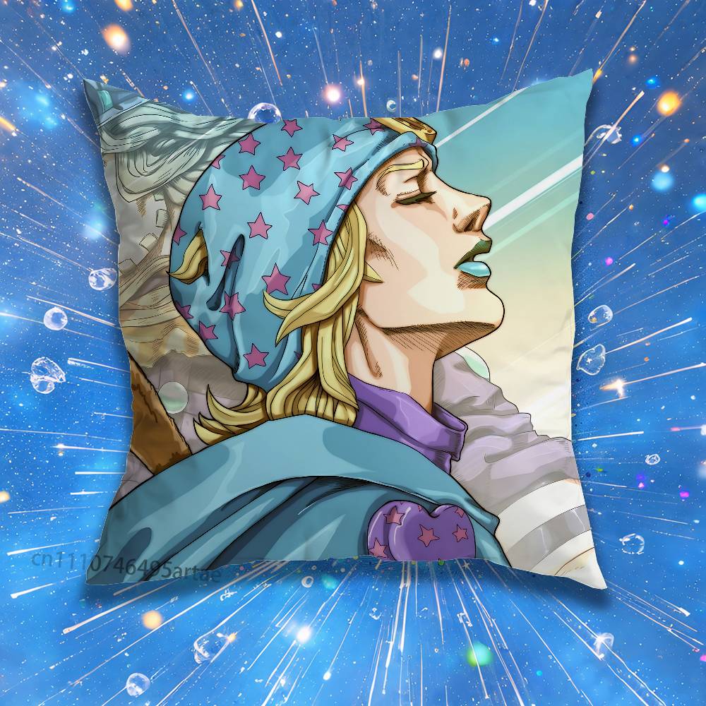 Johnny Joestar J-Jojo Pillow Case For Home Bedroom Car Office Decoration Living Room Sofa Cushion Cover Suitable