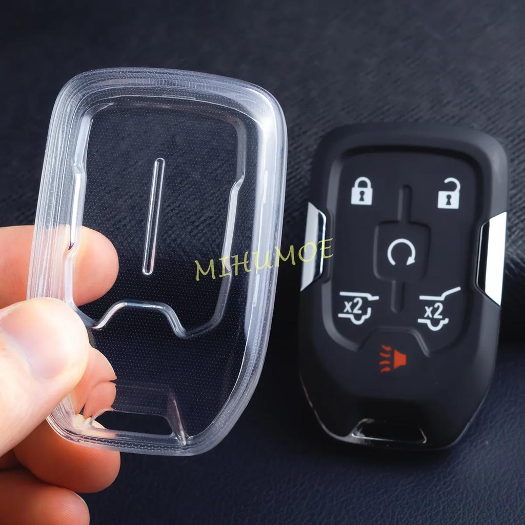 Für GMC Sierra Acadia Terrain Yukon Chevrolet Silverado Tahoe Suburban Schwarze Transparente Schlüsselanhängerhülle Abdeckung Schale Zubehör