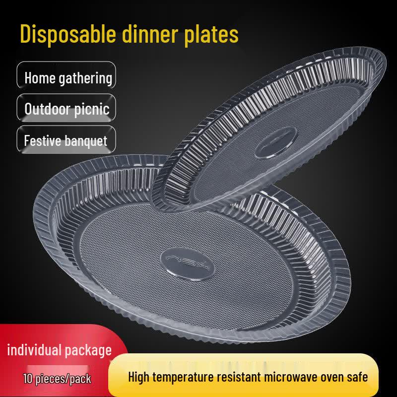 Transparent Disposable Round Plastic Plates