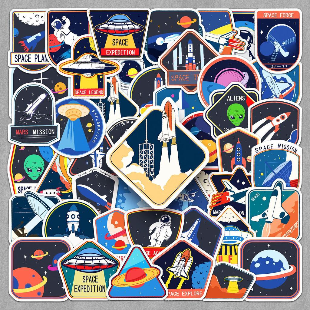 50 Original Astronaut Space Graffiti Stickers: DIY Journal & Book Stickers