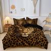 3Pcs Heart Leopard Print Premium Duvet Cover,Animal Print Made Of Soft Breathable Fabric,Home Decoration For Home And Dorm Use