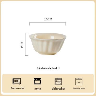 Tigela de Cerâmica Estilo Creme Sob Esmalte ZISIZ