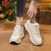 Autumn and Winter Women's Shoes, Women's Sneakers, White Sneakers, Low-top Round-toe Lace-up Casual Shoes