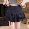Sweet Dot Mini Skirt Bowknot A-line Short Skirts Sweet Pleated Skirts for Women  Ladies