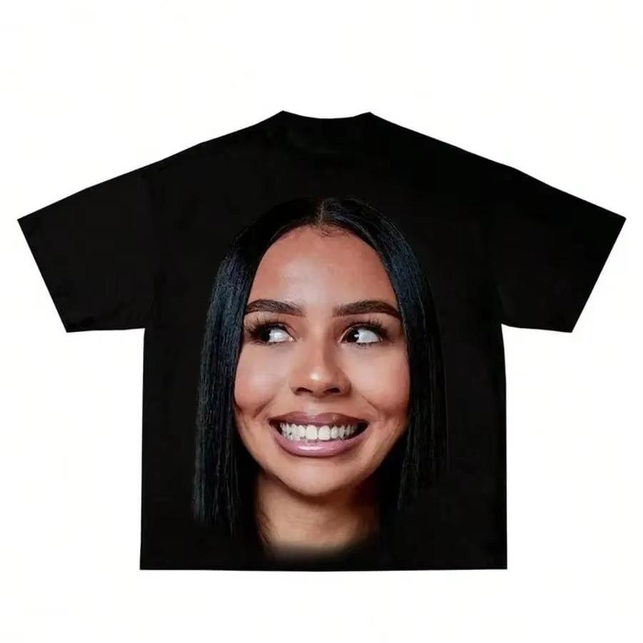 The Scientist Street Hip Hop TShirt Classic Big Face Print Crew Neck Short Sleeve Unisex Women Top Y2K Harajuku Street Cotton Tees