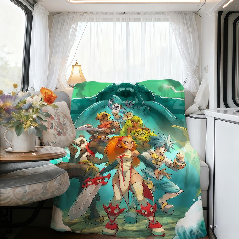 Game Cute Funny Art Cool W-Wakfu Blanket Warm Soft Plush Blanket Sofa Living Room Nap Home Bedroom Travel Gift Flannel Pet Hogar