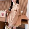 Sweatshirt for Women Autumn Winter Thickened Warm Stretchy Long Sleeve Oversize Tops
