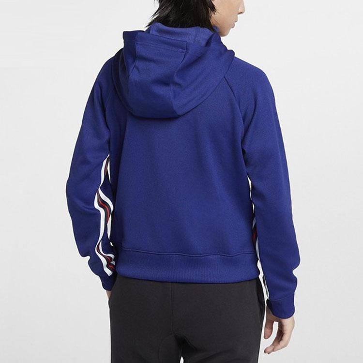Nike Logo Printed Hooded Zip-Up Sports Jacket Women Jackets Blue Purple 932432-590