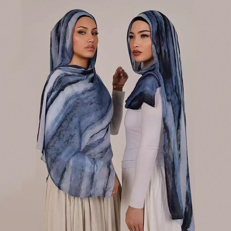 Women Ramadan Hijab Leopard Print Bohemian Watercolor Soft Muslim Hijabs Floral Breathable Shawl Wrap Scarf Islamic Turban