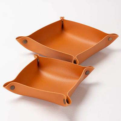 Light Luxury Key Miscellaneous Storage Tray Doorway Porch Table Decoration Tray Leather Designer Creative Soft Decoration