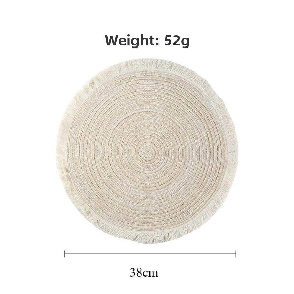 New Rope Cotton Braided Oval Placemats Washable Heat-resistant Braided Table Mats Non-slip Western Food Mats Kitchen