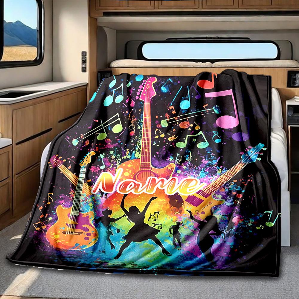 Music Festival Customize Your Name Rv Blanket Comfortable Soft Lightweight Allseason Multipurpose Blanket For Travel Camping Picnics Sofas Rvs Beds