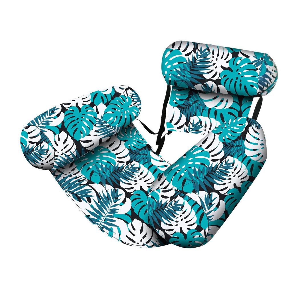 Foldable Inflatable Water Recliner with Mesh Hammock and Dual-Use Backrest