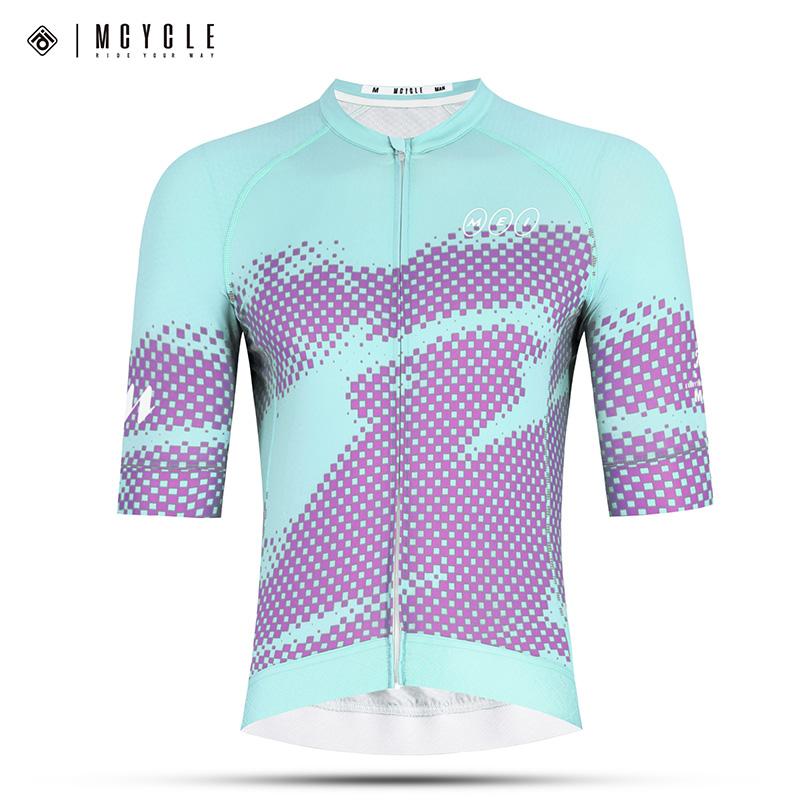 Mcycle Men's Lightweight Breathable Anti-Bacterial Quick Dry Spandex/Polyester Short Sleeve Cycling Jersey Shirts Printed for