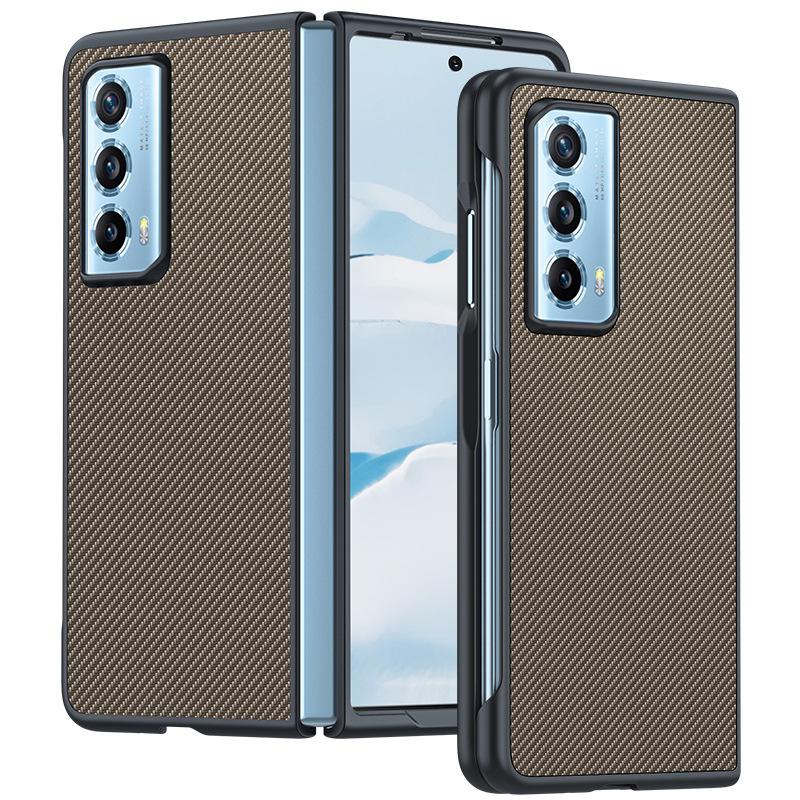 Applicable To Honor MagicVS2 Mobile Phone Case Carbon Fiber Kevlar Pattern Anti-drop Ultra-thin Folding VS Leather Case Protective Case