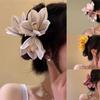 Elegant Orchids Hair Claw Clip for Women Teens with Secure Grip Perfect for Various Hairstyles and Theme Occasion