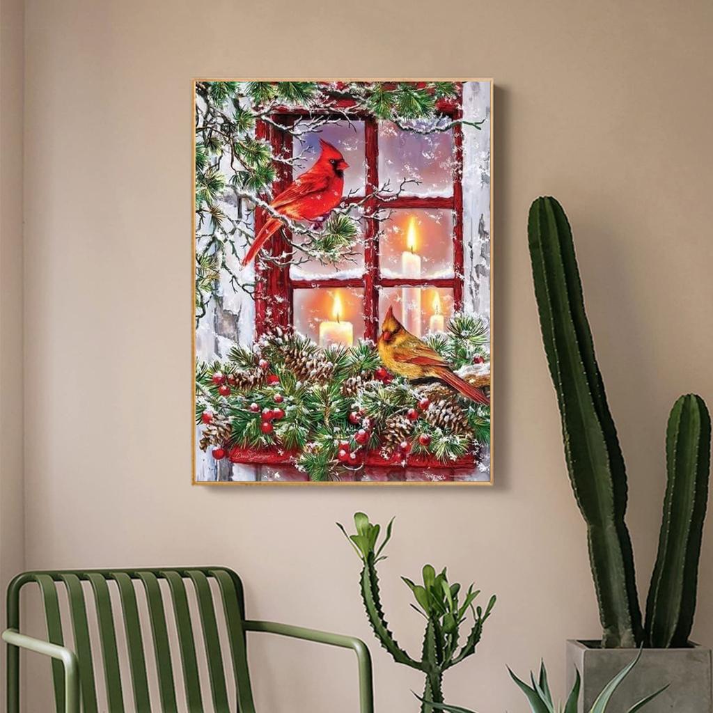 5D DIY Diamond Painting Red Parrot Cross Stitch Kit Mosaic Diamond Embroidery Rose Full Round/Square Drill Home Decoration